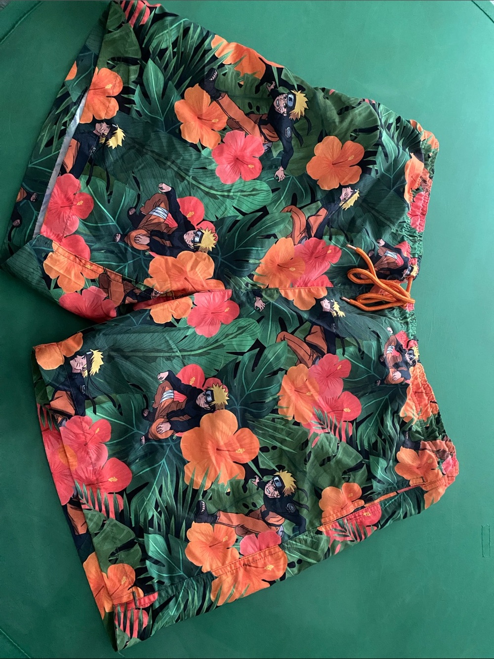 Tropical Print Women’s Bermuda Shorts - Green & Orange